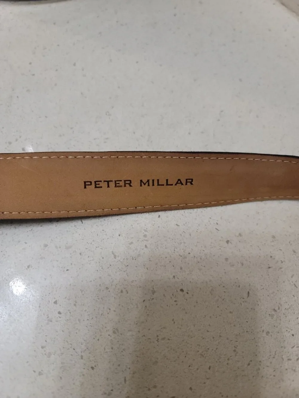 Peter Millar Leather Belt Size Small (36) Black